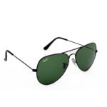 Ray-Ban Aviator sunglasses with green UV protection lenses – classic unisex design