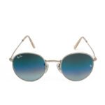 Ray-Ban unisex sunglasses with silver frame and gradient gray lenses