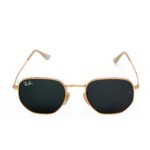 Ray-Ban rounded square sunglasses with black lenses and gold frame