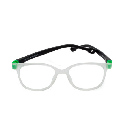 La Vita kids matte white and green eyeglasses