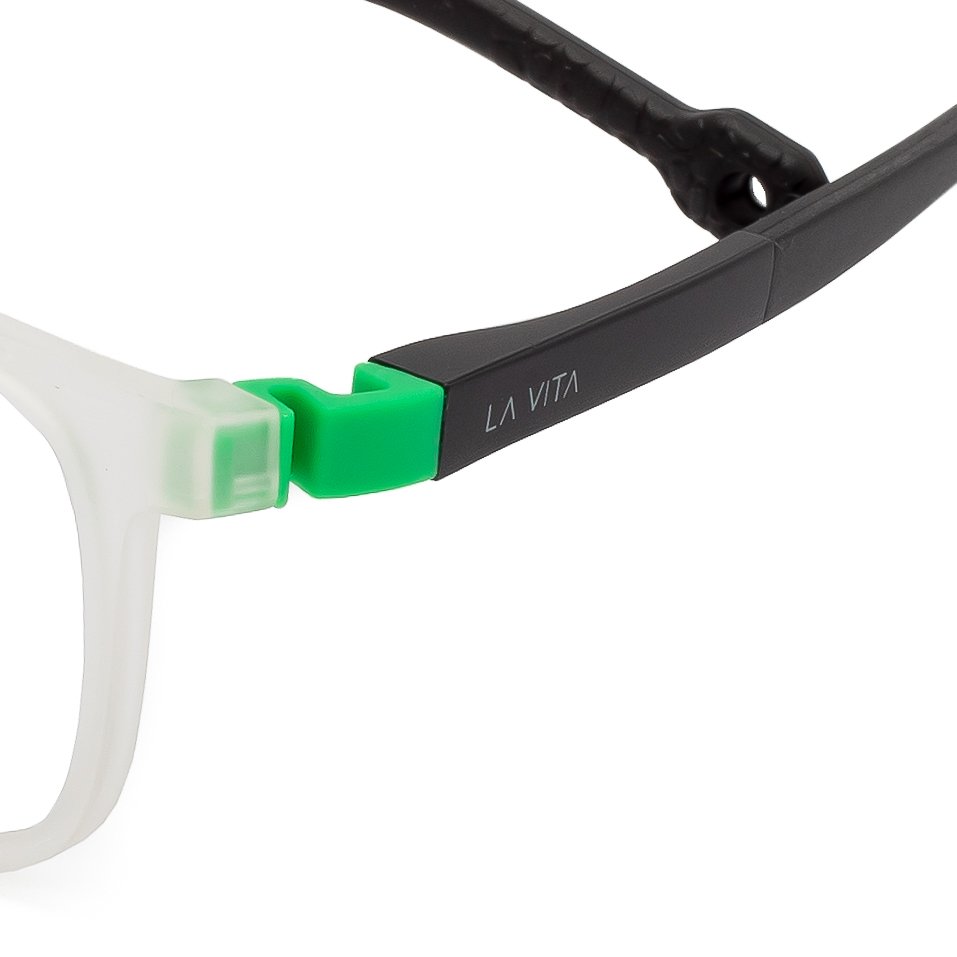 La Vita kids matte white and green eyeglasses