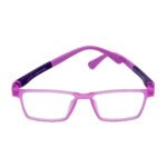 Kids purple rectangular eyeglasses by La Vita with violet arms