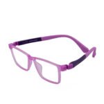 Kids purple rectangular eyeglasses by La Vita with violet arms