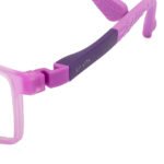 Kids purple rectangular eyeglasses by La Vita with violet arms