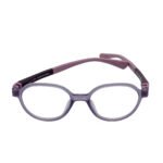 La Vita kids oval eyeglasses with light purple frame and dark purple temples