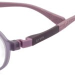 La Vita kids oval eyeglasses with light purple frame and dark purple temples