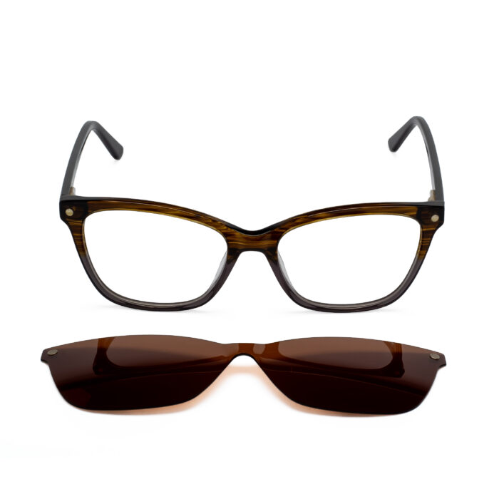 Chanel women's brown cat-eye sunglasses with solid brown lenses