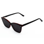 Chanel women's red havana cat-eye eyeglasses with clip-on sunglasses