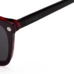 Chanel women's red havana cat-eye eyeglasses with clip-on sunglasses