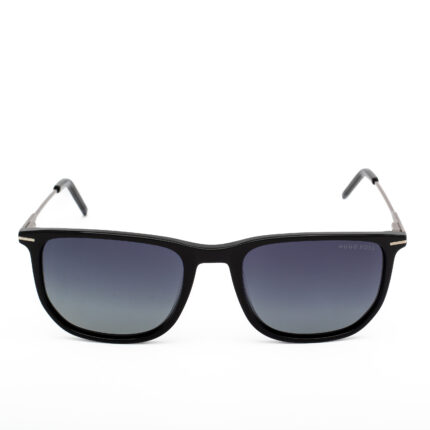 Hugo Boss unisex sunglasses with black square frame and gradient grey lenses