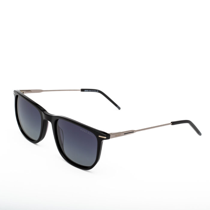 Hugo Boss unisex sunglasses with black square frame and gradient grey lenses