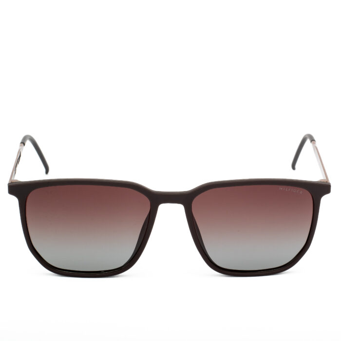 Tommy Hilfiger sunglasses with square frame and gradient brown polarized lenses