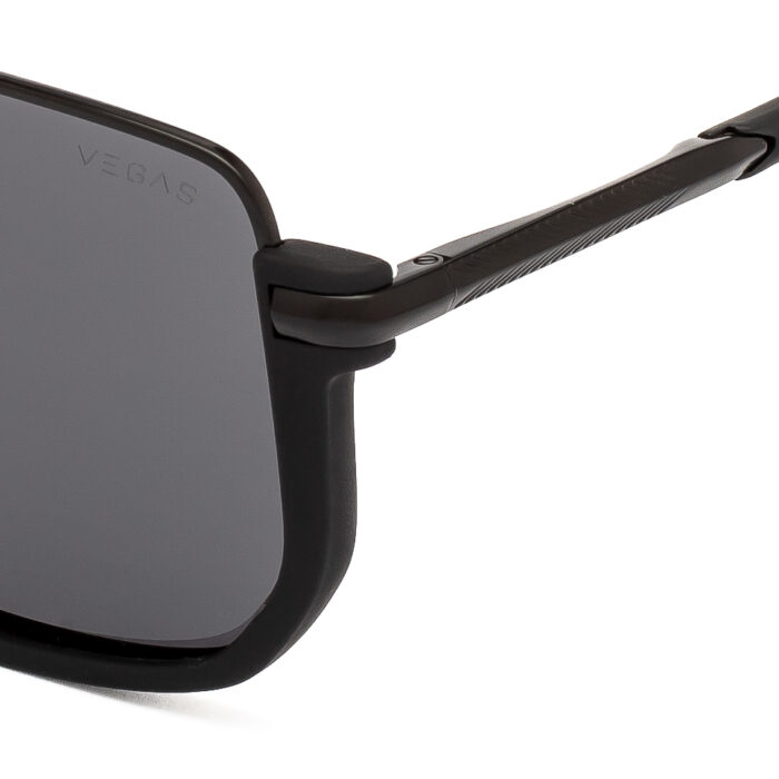 Vegas Matte Black Square Polarized Sunglasses
