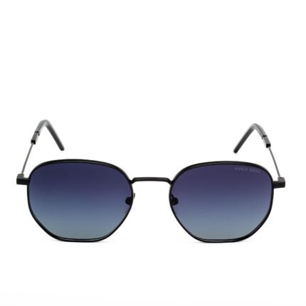 Hugo Boss unisex sunglasses with black frame and gradient gray polarized lenses