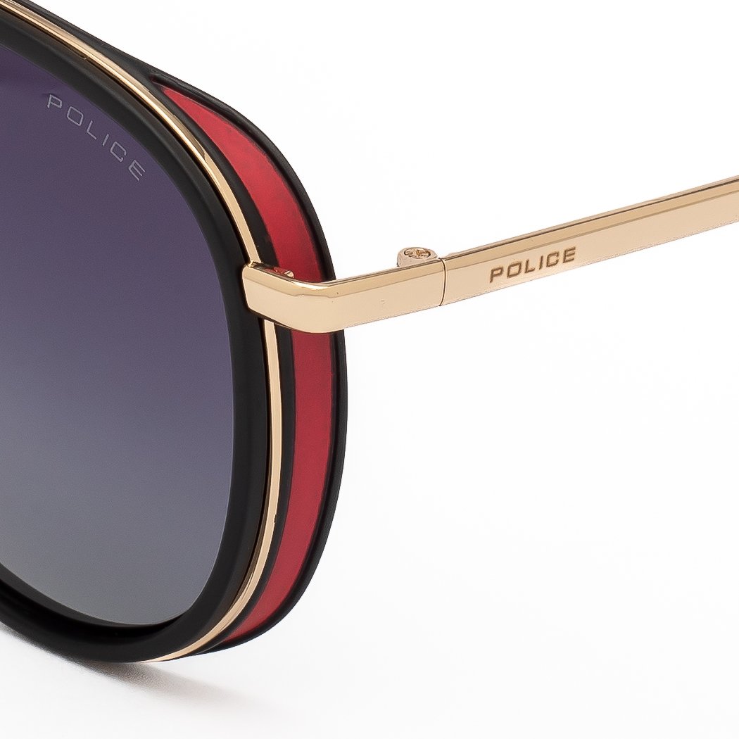 Police Aviator Sunglasses with Red Side