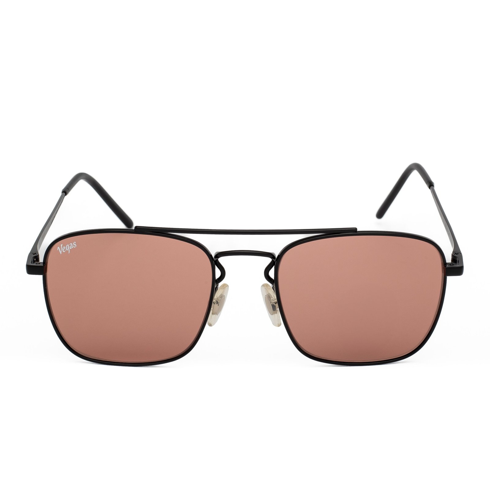 Vegas Black Square Polarized Sunglasses with Copper Lenses