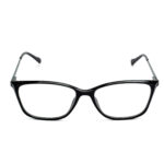 Vantage women's black square eyeglasses with silver metal temples
