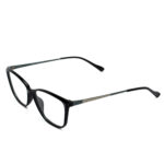 Vantage women's black square eyeglasses with silver metal temples
