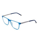 KTEPSY unisex blue eyeglasses with rectangular frame and transparent patterned temples