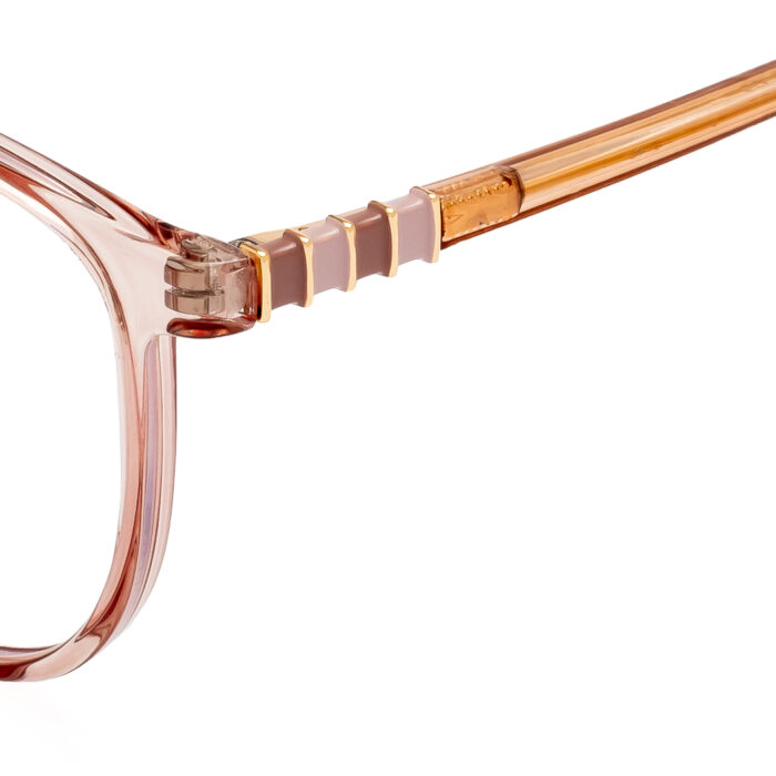 Chanel pink transparent eyeglasses for women – cat-eye frame