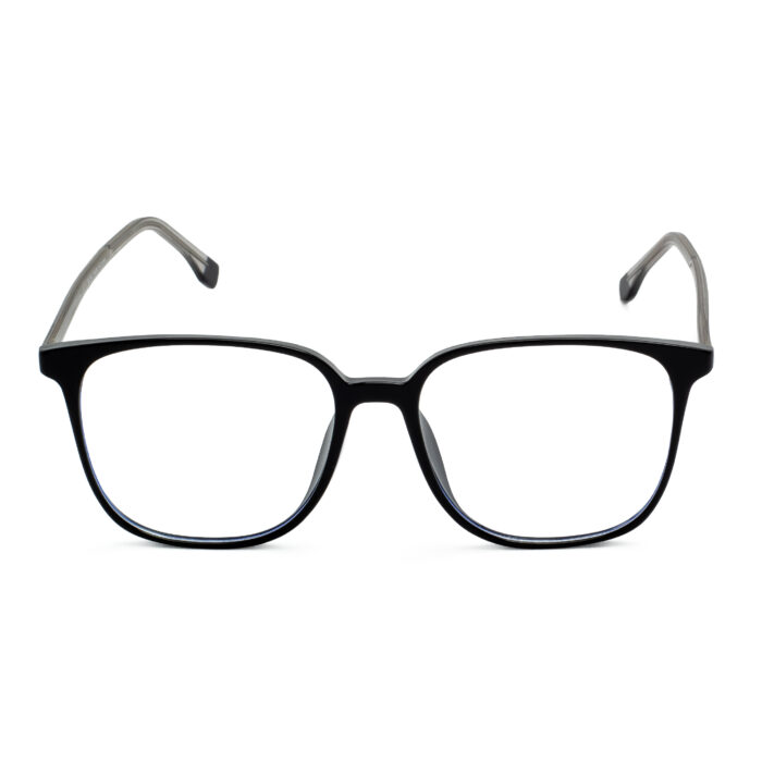 BOSS matte black square eyeglasses