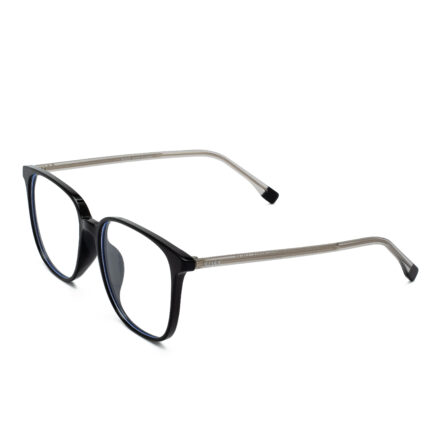 BOSS matte black square eyeglasses