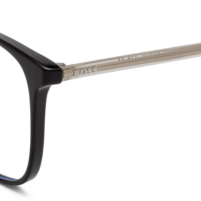 BOSS matte black square eyeglasses