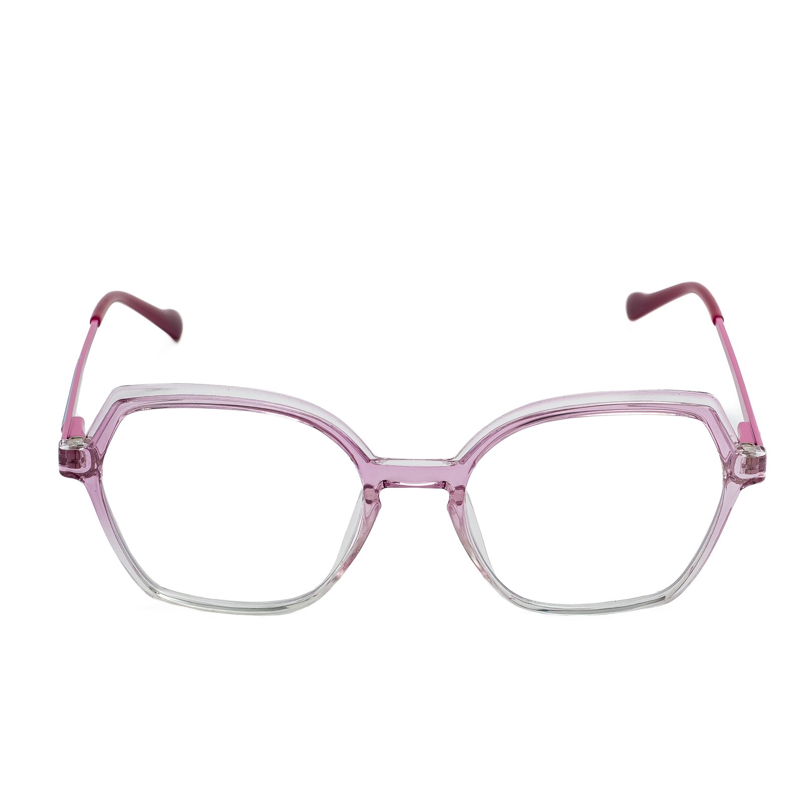 VINTAGE pink transparent geometric eyeglasses