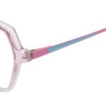 VINTAGE pink transparent geometric eyeglasses