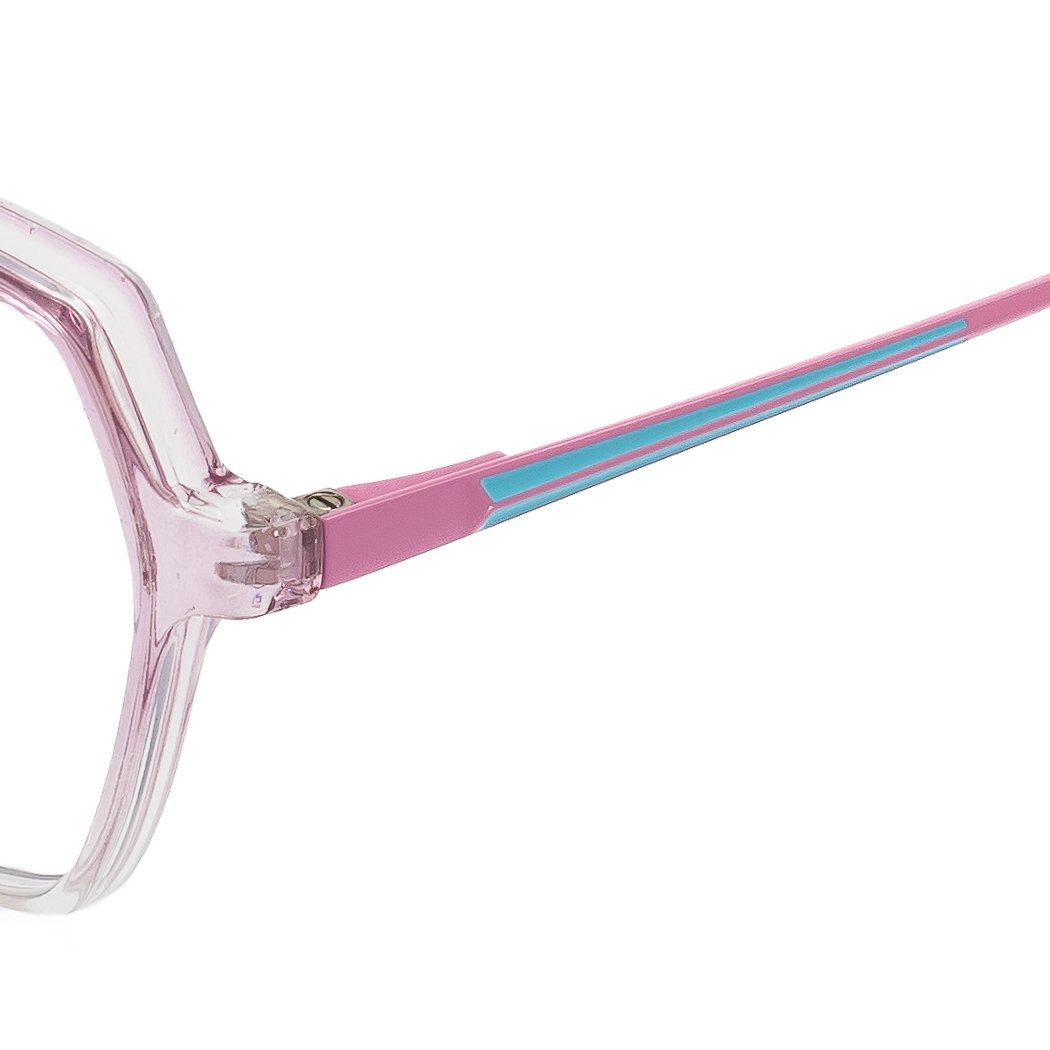 VINTAGE pink transparent geometric eyeglasses