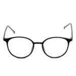 Chanel black round eyeglasses with grey temples