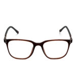 HELIOS Transparent Brown Eyeglasses with Metal Temples