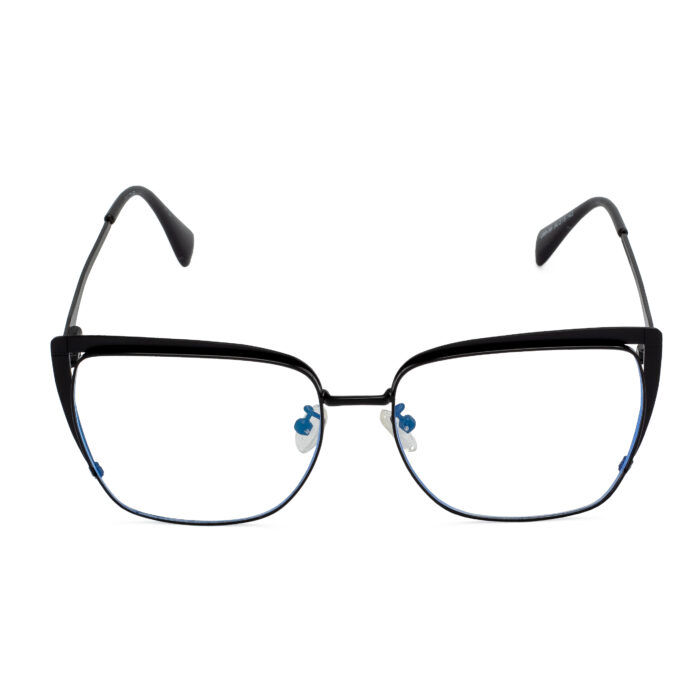 Morii Blue Cut Eyeglasses Black Cat Eye Frame