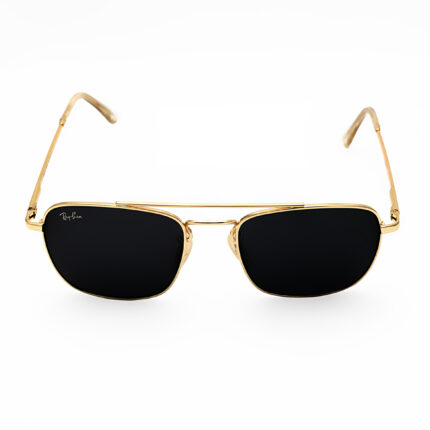 Ray-Ban sunglasses gold frame with glass black lenses