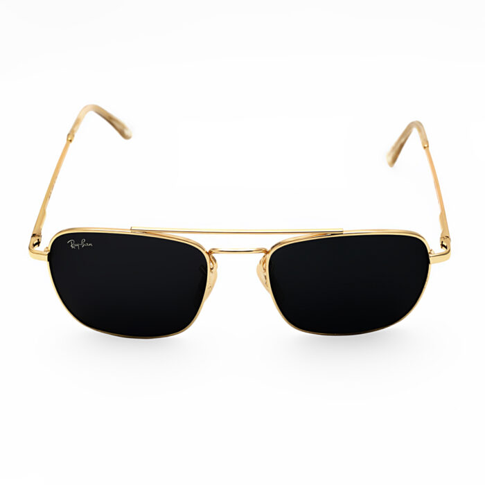 Ray-Ban sunglasses gold frame with glass black lenses