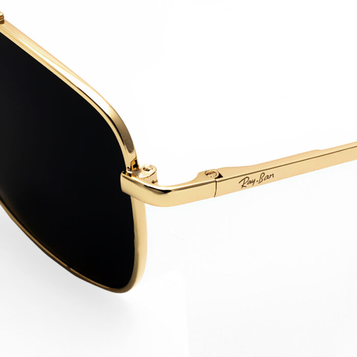 Ray-Ban sunglasses gold frame with glass black lenses