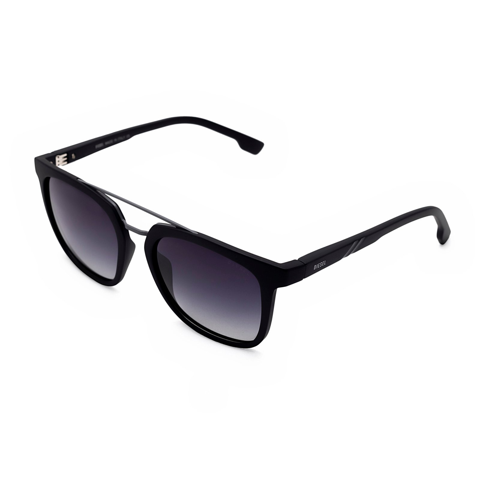 DIESEL polarized sunglasses unisex matte black front view 60-19-140