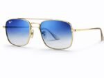 Ray ban polarized sunglasses unisex blue gradient