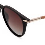 Luxury unisex sunglasses gold hinge detail close up