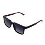 Matte black square sunglasses gradient lens close up