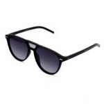 Matte black square sunglasses gradient lens unisex
