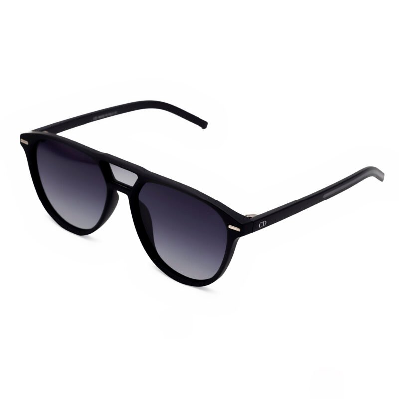 Matte black square sunglasses gradient lens unisex