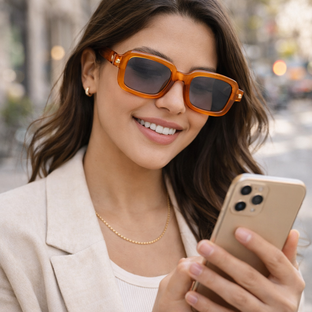 Fashion women sunglasses bold orange frame